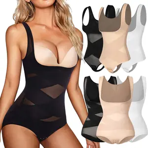 Shapewear Bodysuit for Women Tummy Control Butt Lifter Panty Hi-Waist Trainer Stomach Body Shaper Girdles Women Solid Crotch Buckle Shapewear Bodysuit Body Shaper Girdles Faja Body Shaper Waist Trainer Snatched Corset Breathable Body Suit