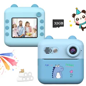 Kids Instant Print Camera Toy, HD Digital Camera with Instant Photo Printing, for Boys & Girls Ages 3-12, Built in Games & HD Video Recording, Christmas Birthday Gift, Thanksgiving & Halloween Present, Includes Printing Paper (32GB Card Included)