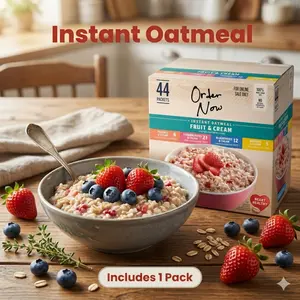 Instant Oatmeal Breakfast Variety Pack Creamy Fruit Flavor Hot Cereal Single Portion Packets Family Pantry Food 44 Servings
