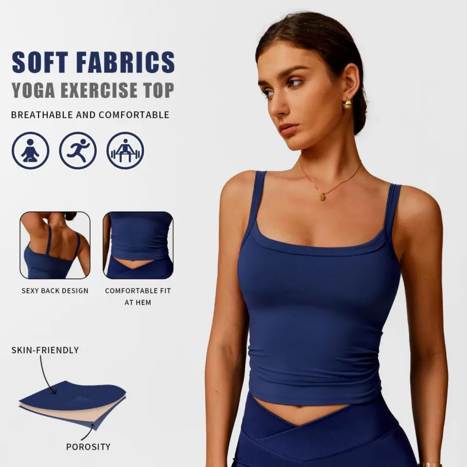 MFVIM Women's Sports Vest High Intensity Yoga Vest as Soft and Comfortable as Butter, Four Seasons Available, Gym Workout Running Yoga Outfit Athletic Activewear sportswear Sporty Cami Top