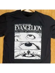 Neon Genesis Evangelion Men's Eva Eye Shirt Classic Style Short Sleeve Shirt Suitable for Men and Women Summer Round Neck T-shirt