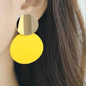 Women's Double Round Curved Dangle Earrings Set daith pierced jewelry 90s hoop