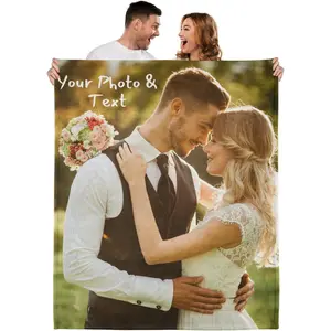 Custom Blanket with Picture - Extra-Soft Personalized Blanket, Customized Blanket, HD Print Custom Photo Blanket, Cozy Customizable Blanket, Custom Gift, Plush Fleece, Sherpa Fleece