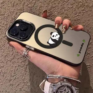 cute panda magsafe Magnetic Ultra-Thin Phone Case for use with iphone 17 air 16 pro max 15 plus 14 pro 13/12/11 kawaii phone cases for iphone X/XS XSMAX wireless charging trending phone case