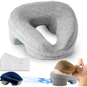 Down Pillow Massage Headrest for Bed,  Sleeping Pillow,  Cradle, BBL Pillow After   Eye   Equipment for Massage Tables,  Pillows Removable Cover Grey