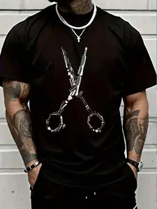 Barber Hairdresser For Barbershop Owner Gift Haircut Stylist T-Shirt Women's Men's Graphic Tee Crew Neck summer vacation Tops