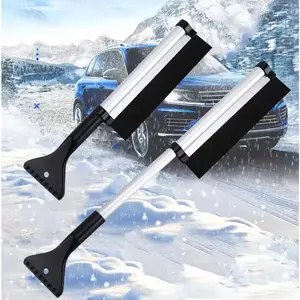 Retractable Snow Brush and Ice Scraper Combo Extendable Long Handle for Cars Trucks SUVs Winter Snow Removal Tool with Comfortable Foam Grip Head