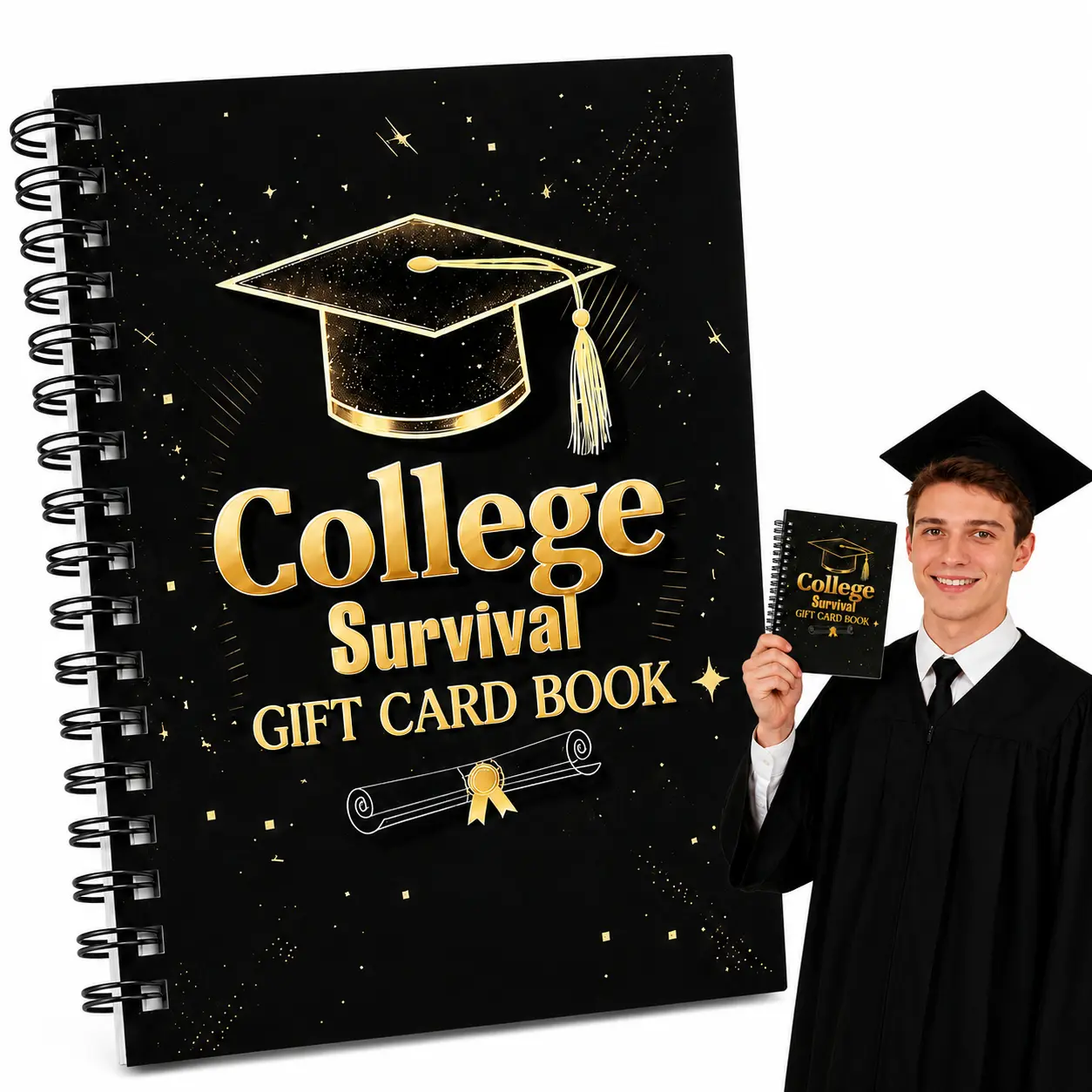 Spiral Bound Notebooks Gift Card Book, 7x5 in Giftcard Booklet Holders, 2026 Graduation Card Holder, High School Graduation Gift for Students