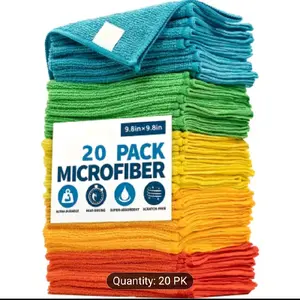 MRD'S HOME 20 Pack Microfiber Cleaning Cloths Ultra-Absorbent 1200 Washes Streak-Free Mirror Shine Durable Easy-Clean for Car Washing Cleaning Home Use