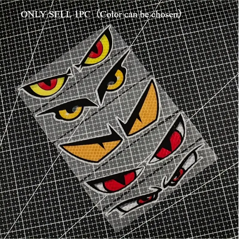 1PC Attitude-Filled "Demon Eyes Reflective" Logo Fun Sticker, Multipurpose Car Decal, Automotive Decals, Suitable for Family Car Side Doors, Bike Frames, Tablet Cases, Thermos Cup Decor, Personalized Night Warning Hardcore Style Body Decal