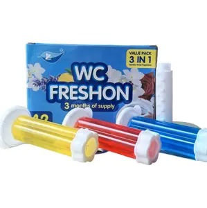 WC FRESHON Toilet Cleaning Gel with Flower Design Stamp - Effective Deodorant & Scent Freshener for Toilet Bowl - Odor Removal Gel for Fresh Bathroom