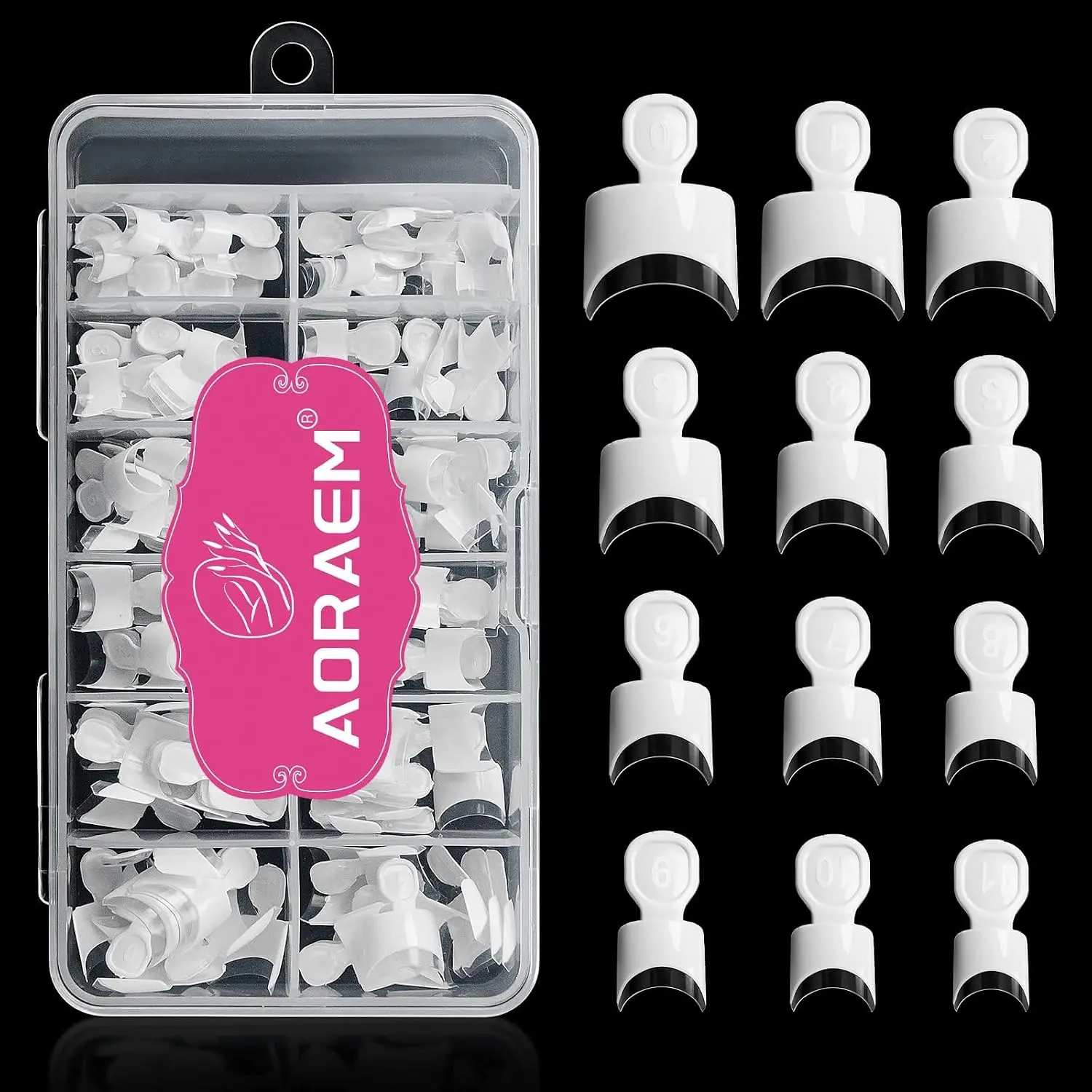 120 PCS Acrylic White Short French Nail Tips | 12 Sizes False Nails Clear and White Press on Nails for Women