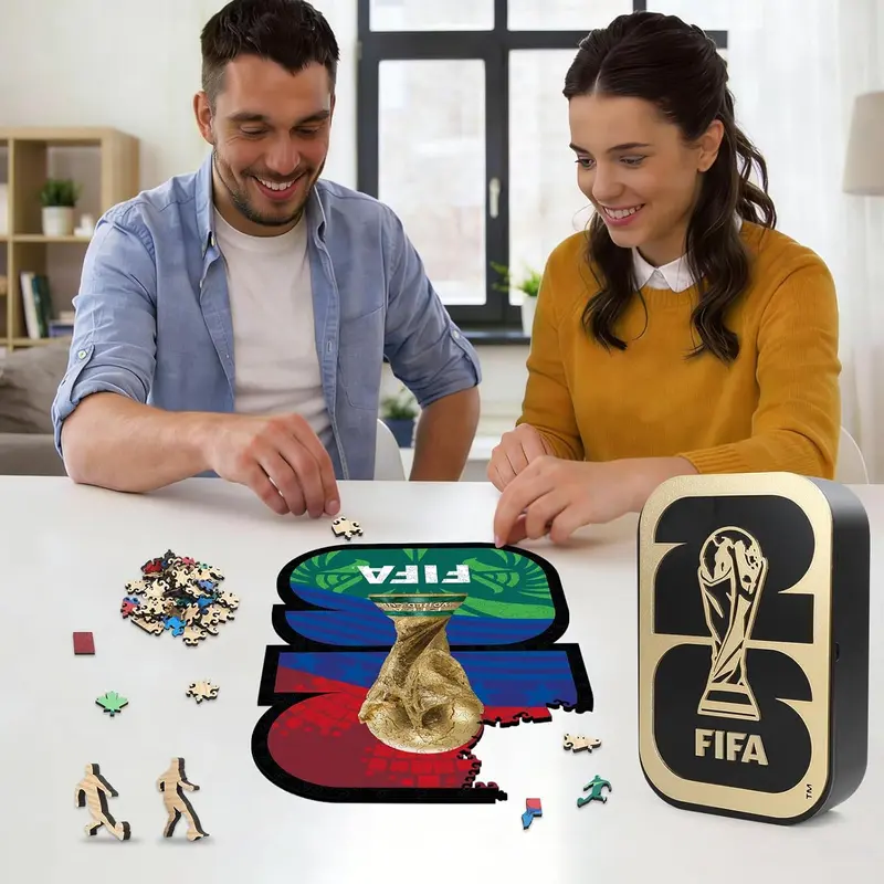 FIFA World Cup 2026 Host Country Logo Wooden Handmade Puzzle