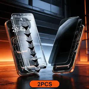 [2PCS]  Privacy/High Definition Screen Protector，for iPhone 17/16/15/14/13/12/11,Samsung S26/S25/S24/S23/S22plus  , Headset Covered Fully Protection, electroplated oleophobic layer,Easy to install