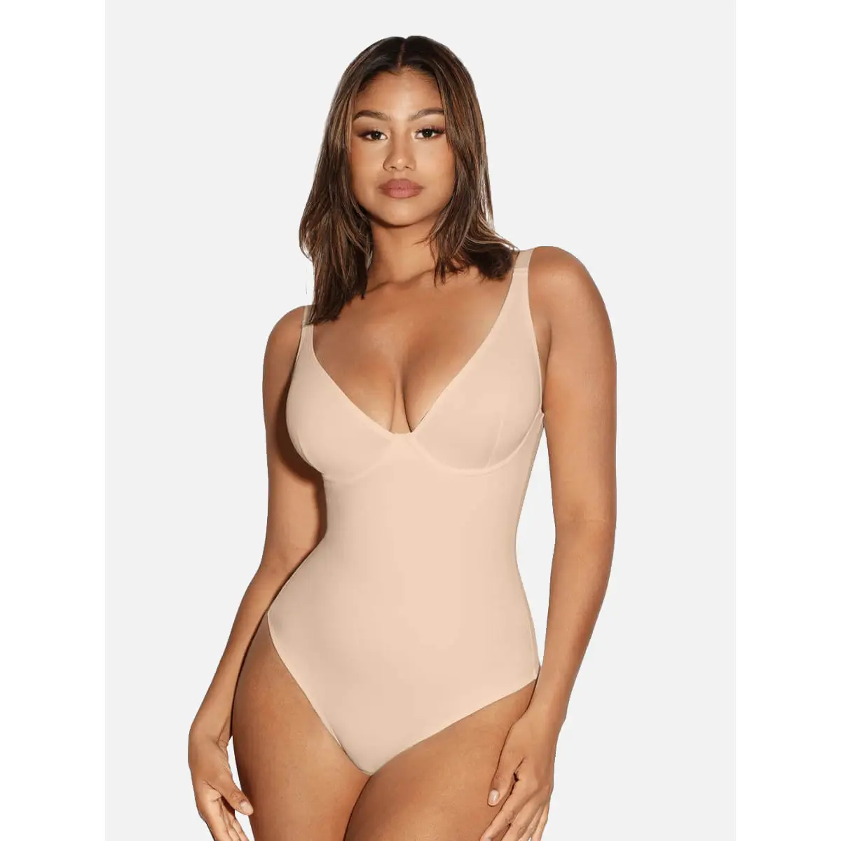 Sleeveless Deep-V Neck Skin