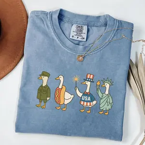 Comfort Colors 4th of July Shirt, USA Shirt, Fourth of July Goose TShirt, American Flag Shirt, Classic USA Tee, Goose Shirt, Funny TShirt