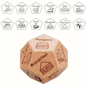 12-Sided Food Dice Game for Adults, Enhance Relationship Bonding, Ideal Christmas Gift, Perfect for Intimate Connections, Burgers