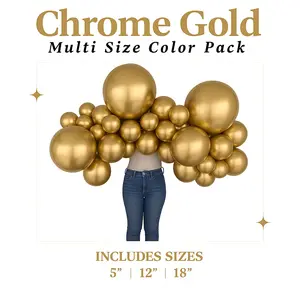 Chrome Gold Balloon Pack with Optional Add-Ons
