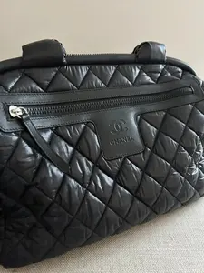 Pre-owned CHANEL Quilted Nylon Handbag Coco Cocoon Boston Top Handle Bag