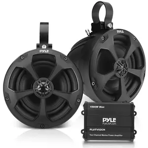 Marine Speakers 1000W Waterproof 5.25" 2-Ch Amp IP-X45 Marine Speakers 1000W Waterproof 5.25" 2-Ch Amp IP-X45