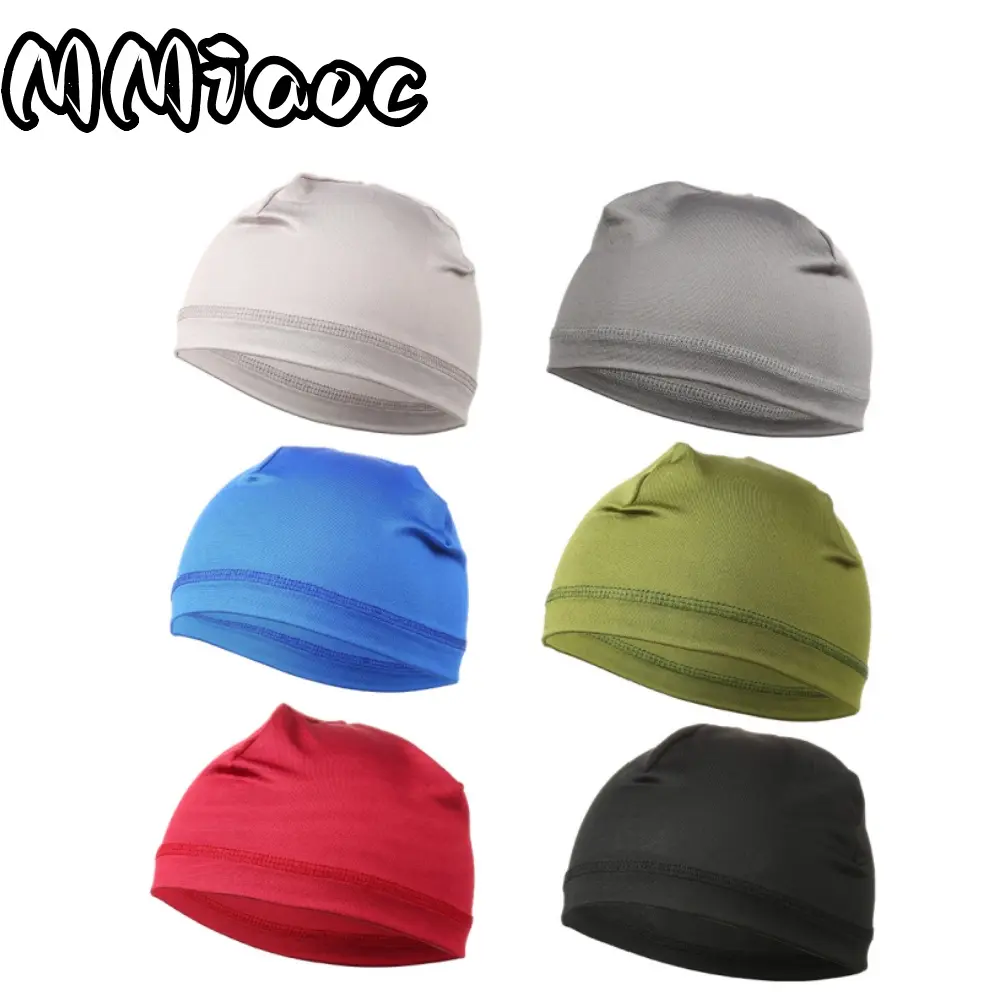 Unisex 6pcs Breathable Stretch Knit Thermal Full-Coverage Beanies - Machine-Washable Cold-Weather Cycling Caps, Suitable for Biking, Outdoor Sports, Satin-Lined Biking Bonnets
