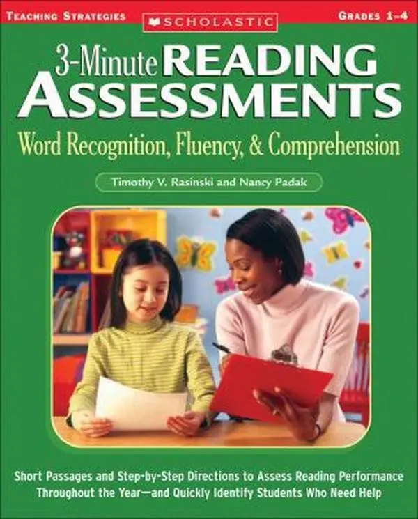 USED Book - 3-Minute Reading Assessments: Grades 1-4: Word Recognition, Fluency, & Comprehension by Rasinski, Timothy V. (Paperback) - english