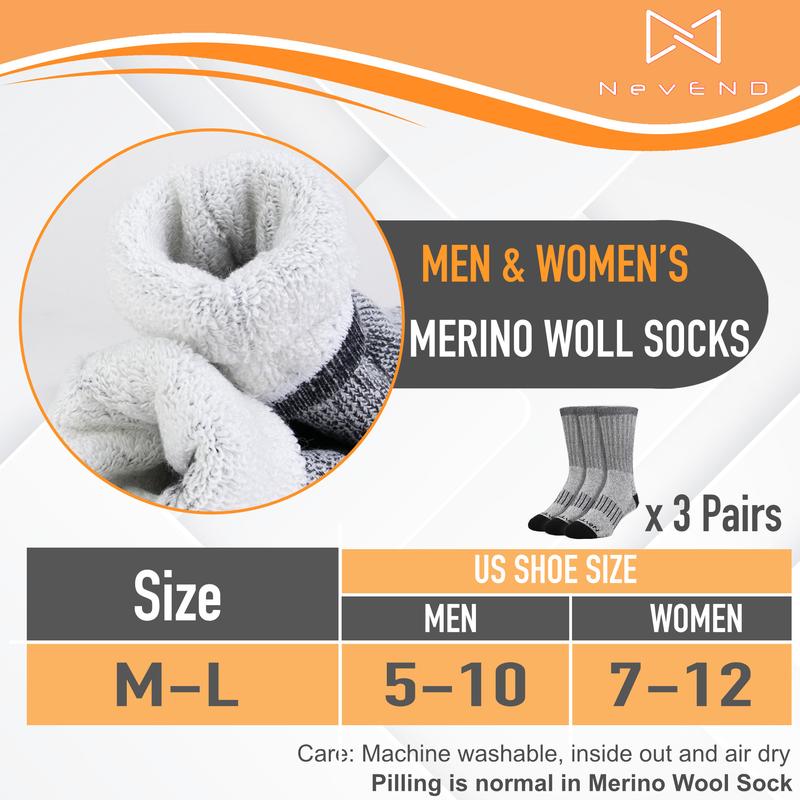 NevEND 3 Pairs Men and Women Heavy Duty Thermal Boot Socks Winter Warm Insulated Heated Cotton Wool Work Crew Thick Warm Socks 5-10 Menswear Underwear Bestie Tropical