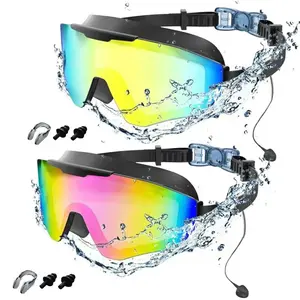 Kids Swim Goggles for Ages 3-12+ Kids,Youth,UV Protection Anti-Fog Wide View Waterproof Goggles for Boys and Girls - Safety anti-uv swimming goggles swim glass anti-fog with Earplugs & Nose Clip,for Lake,Beach, Summer Party