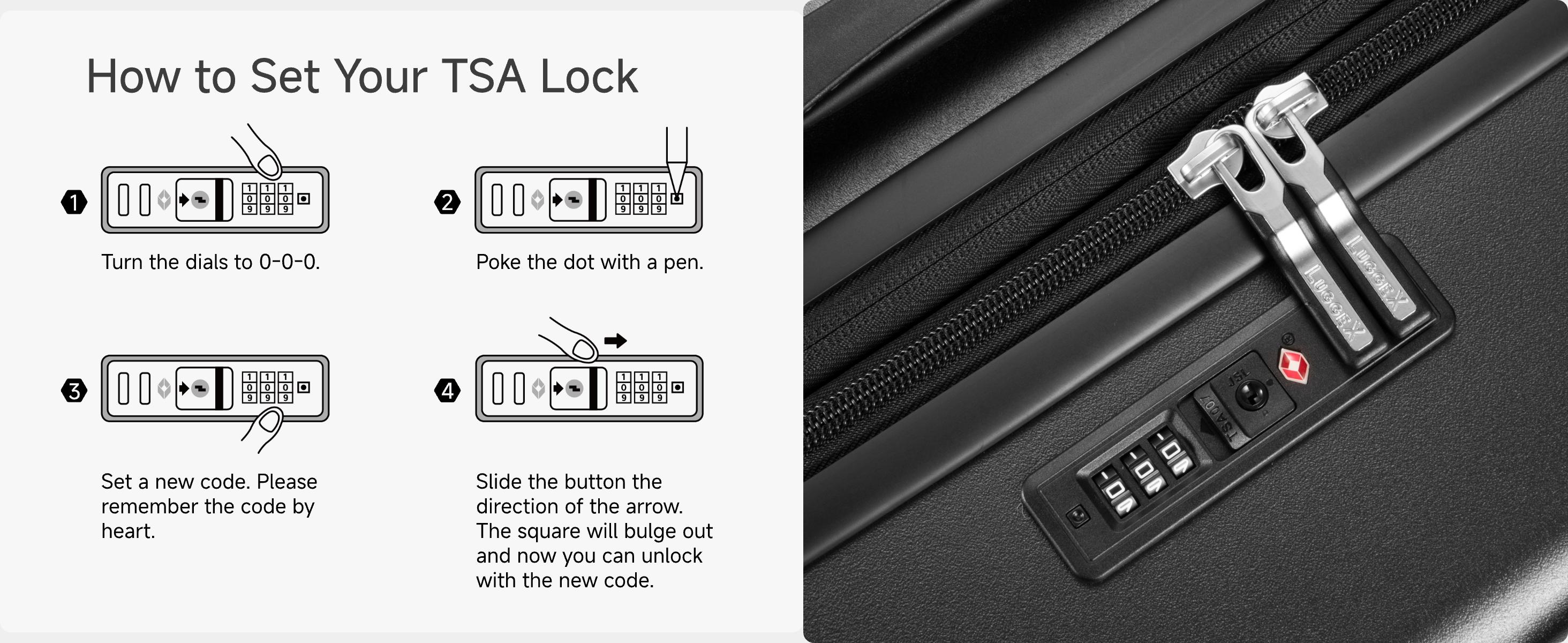 LUGGEX 3 Piece Set Luggage with Spinner Wheels, Polycarbonate Expandable Hard Shell Suitcase with TSA Lock for Travel & Business