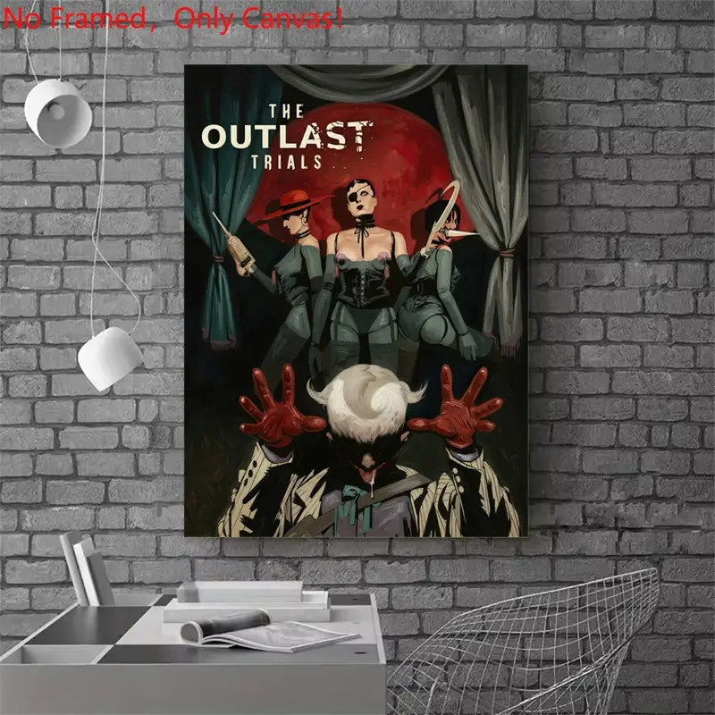 1 piece/set frameless canvas painting print poster, Game Poster art, The Outlast Trials Game Art, Creative wall art, a gift for Video games lovers, ideal for bedroom, living room, wall decor
