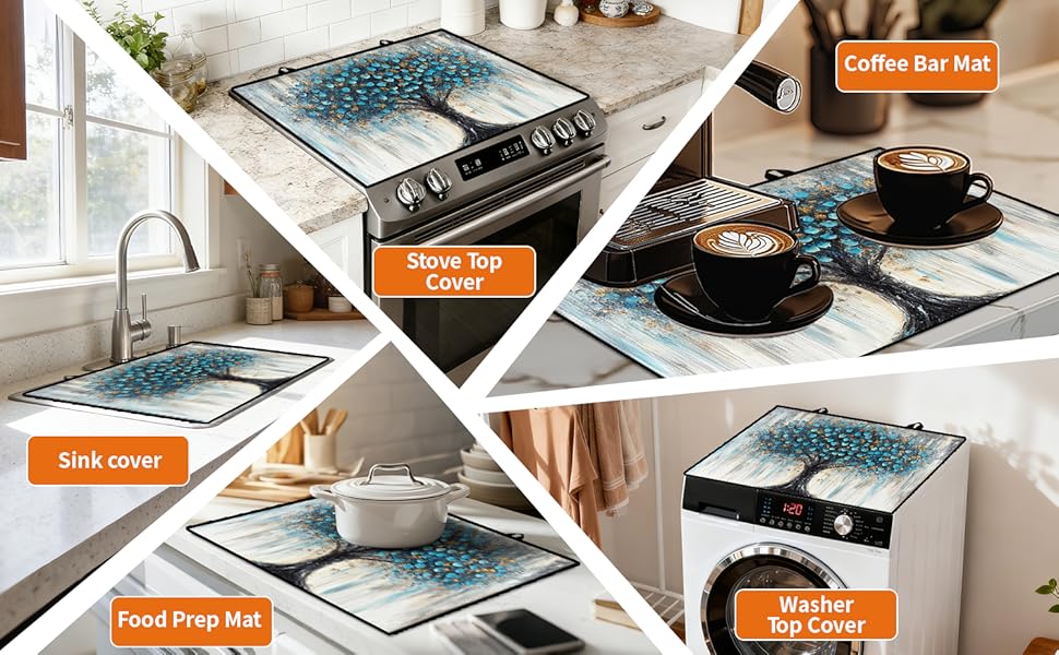 JOYFINITY Stove Top Cover with Non-Slip Rubber Coating, Glass Stove Top Protector, Extends Countertop Space and Protects Your Stove from Scratches