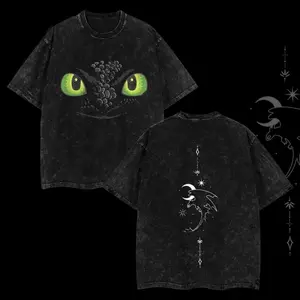 Toothless couple Reto Vintage Menswear Gift for movie fans Top Apparel Classic Oversized Seamless Simple Straight Man Clothes Cotton designer shirts, graphic tees, men gifts, ,Graphic Streetwear T-shirt