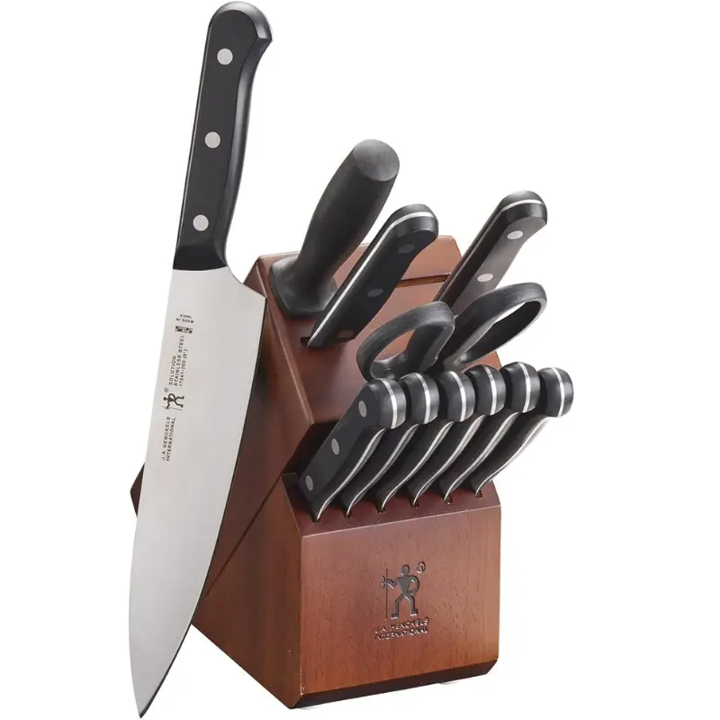 HENCKELS Solution 12-Piece Knife Set - Professional-Grade Chef Knife, Bread Knife,  Set Block  Block