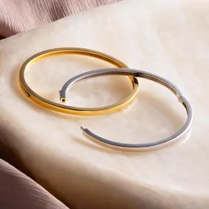 Classic Bangle Bracelet by Caitlyn Minimalist - Minimalist Stacking Bracelet in Gold & Silver - Statement Jewelry - Sister Gift