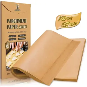 200 Pcs Parchment Paper Sheets, 12 x 16 Inch, Precut Non-Stick Parchment Sheets for Baking, Cooking, Grilling, Air Fryer and Steaming - Unbleached, Fit for Half Sheet Pans Bakeware Utensils