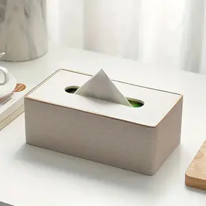 European Style Leather Tissue Box with Creative Car Grille Design for Desktop Home and Restaurant Use