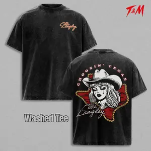 Ella Langley Cowgirl Graphic T-Shirt, Oversized Cotton Washed Tee, Country Music Western Aesthetic Shirt, Vintage Style Streetwear Unisex