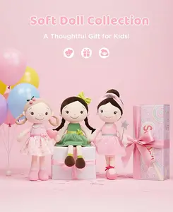 GAGAKU Soft Baby Doll Toys (12“-16'') for Girls, My First Baby Rag Dolls for 1 Year Old Girl Birthday Gift Plush Doll Toys Machine Washable Baby Doll for Toddler Kids Infants - Cherry Girl