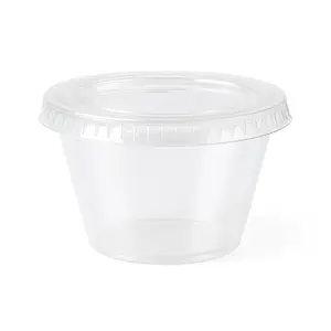 Clear Plastic Jelly Shot Glasses with Lids, 2.5 oz, 50-Pack