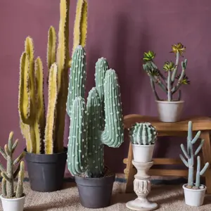 Artificial Cactus in Pot Various Styles Decor Decorative