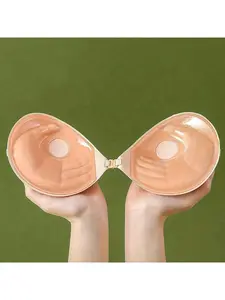 1 piece of thickened palm-shaped invisible breast lift adhesive - seamless, invisible, anti-slip, nipple-covering, suitable for small-breasted women - enhances cleavage, comfortable, reusable, opaque, women's fashion accessory, bra accessory, seamless des