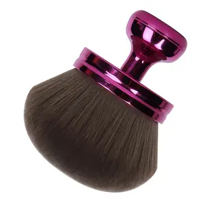 Extra Large 3.2in Sphere Kabuki Body Makeup Brush Self Tanner Applicator for Face Leg Back Blend Bronzers Self Tanning with Drawstring Bag Purple Vegan