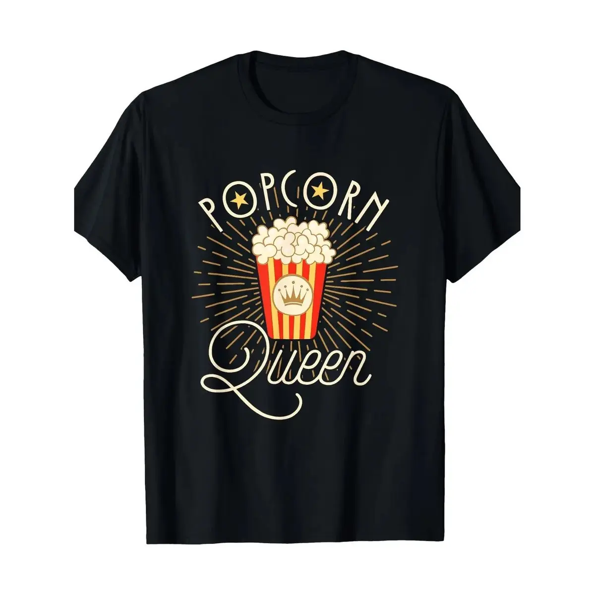 Men's Casual Short-Sleeve Graphic Top, Popcorn-Themed Menswear for Movie Lovers - Sports & Outdoor Sports Top, Shortsleeve, Tshirt, Popcorn Shirt, Popcorn Print
