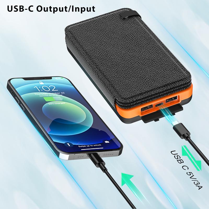 Solar Charger 25000mAh, Hiluckey Outdoor USB C Portable Power Bank with 4 Solar Panels, 3A Fast Charge External Battery Pack with 3 USB Outputs Compatible with Smartphones, Tablets, etc. Solar Charger 25000mAh, Hiluckey Outdoor USB C Portable Power Bank with 4 Solar Panels, 3A Fast Charge External Battery Pack with 3 USB Outputs Compatible with Smartphones, Tablets, etc.