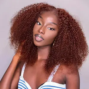 Vshow Reddish Brown Kinky Curly Glueless Human Hair Wigs 7x5 Pre Cut Lace Wigs Pre Plucked Natural Hairline Wear And Go Wigs For Beginners #TikTokShopCyberMonday