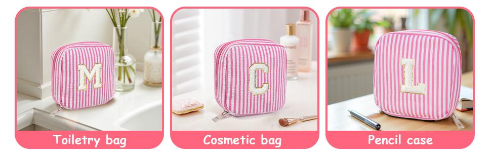 Easter Basket Gifts for Kids Teen Girls Women | Initial Makeup Bag | Cosmetic Bag Travel Bags | 11 12 13 14 15 16 Years Old Girl Gift Teacher Gift Teen Girl Gifts Trendy Stuff