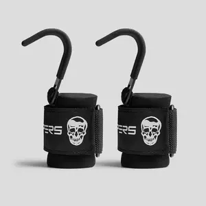 Heavy-Duty Weight Lifting Hooks by Gymreapers - Black