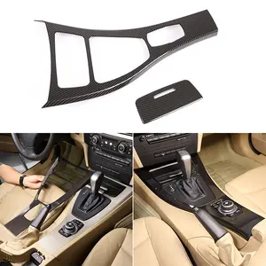 Δ Suitable for 2008-2012 BMW 3 Series E90 central control panel ABS carbon fiber pattern 2-piece set (high-end version)/2005-2012 BMW 3 Series dashboard panel frame ABS carbon fiber pattern 2-piece set (with navigation version applicable)