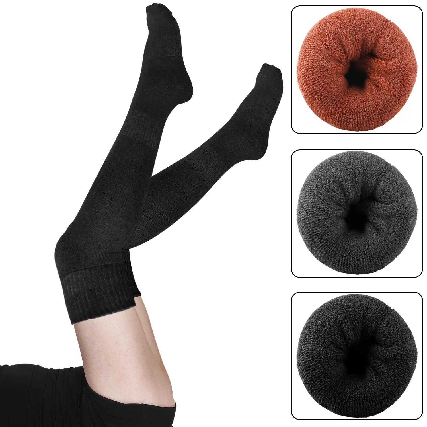 Thigh High Socks,Thick Thermal Over the Knee Stockings for Women ,High Elasticity Breathable Comfortable Thermal Boot Socks for Daily Wear