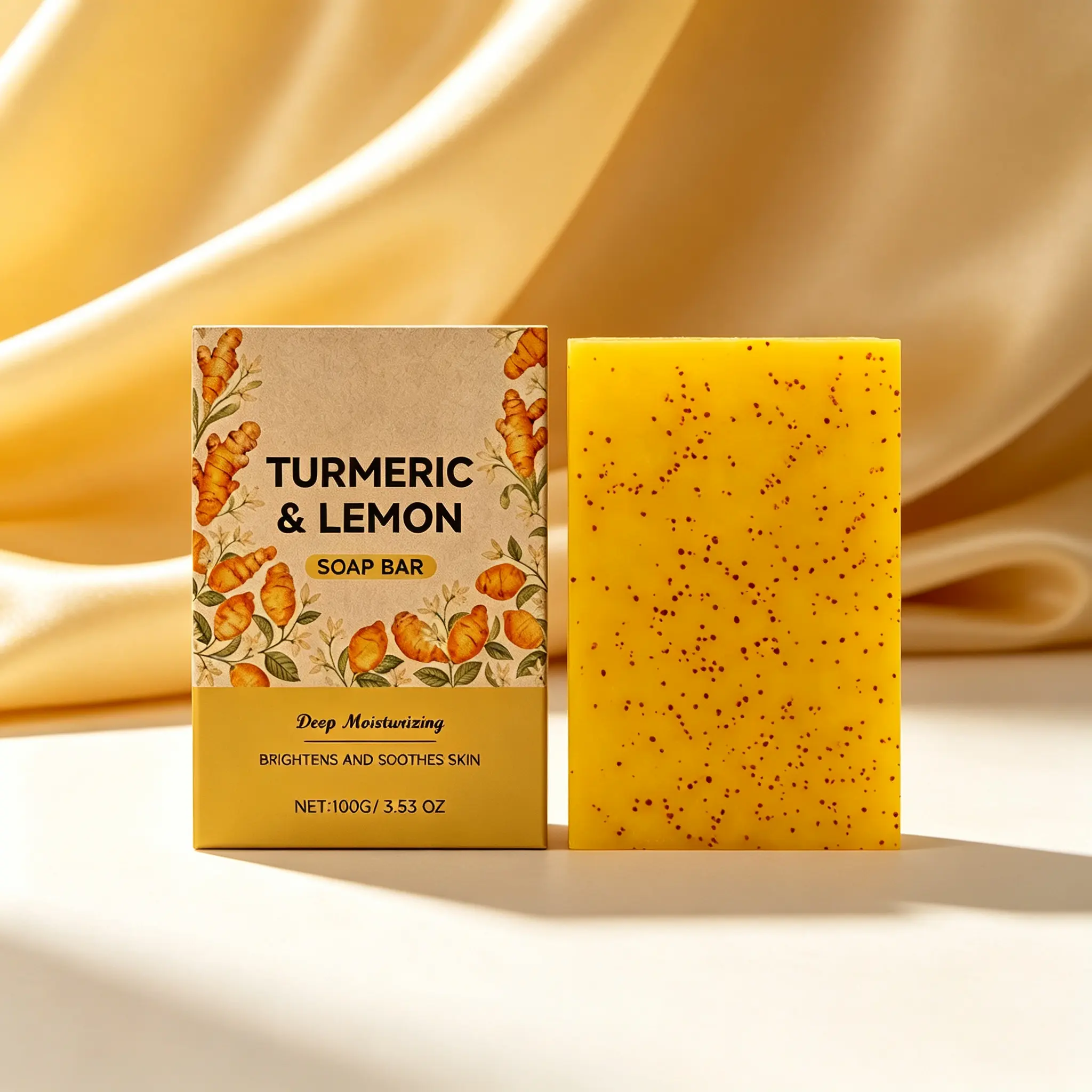 Turmeric & Lemon Glow Soap – Deep Moisturizing, Supports Radiant Skin, 3.53oz / 100g